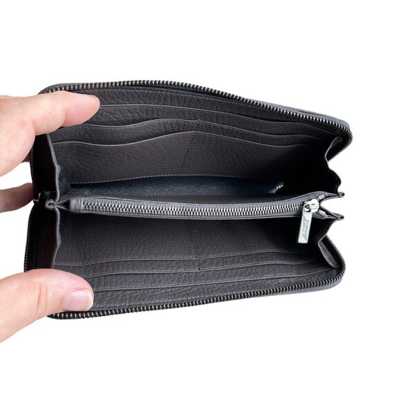 Tod's Italy Pebbled Gray Leather Ziparound Continental Wallet XAMLCTA0400EPTB408 - Picture 9 of 11